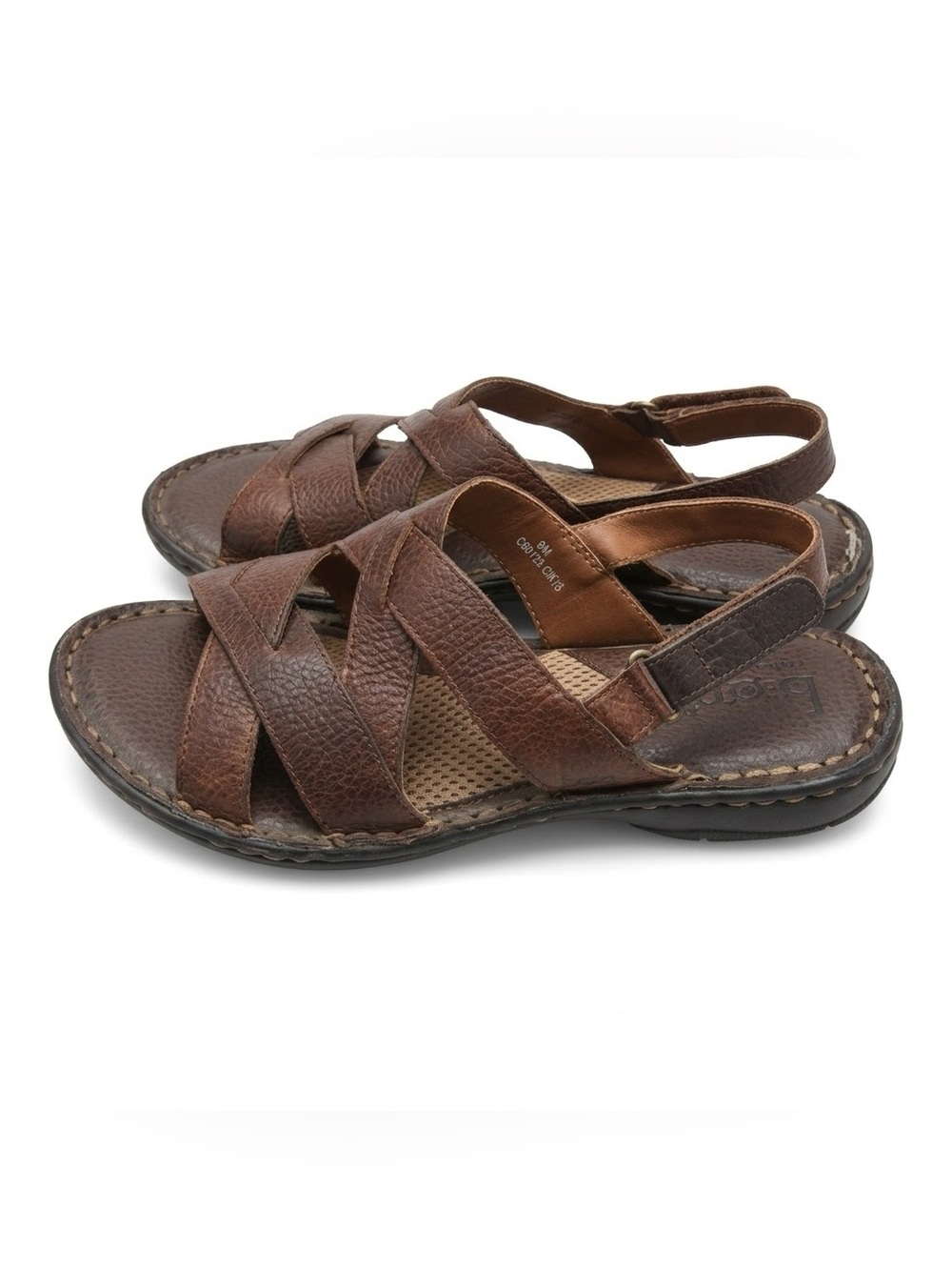 B.O.C. by Born Women’s Brown Grain Leather Slide Sandals Size 8M